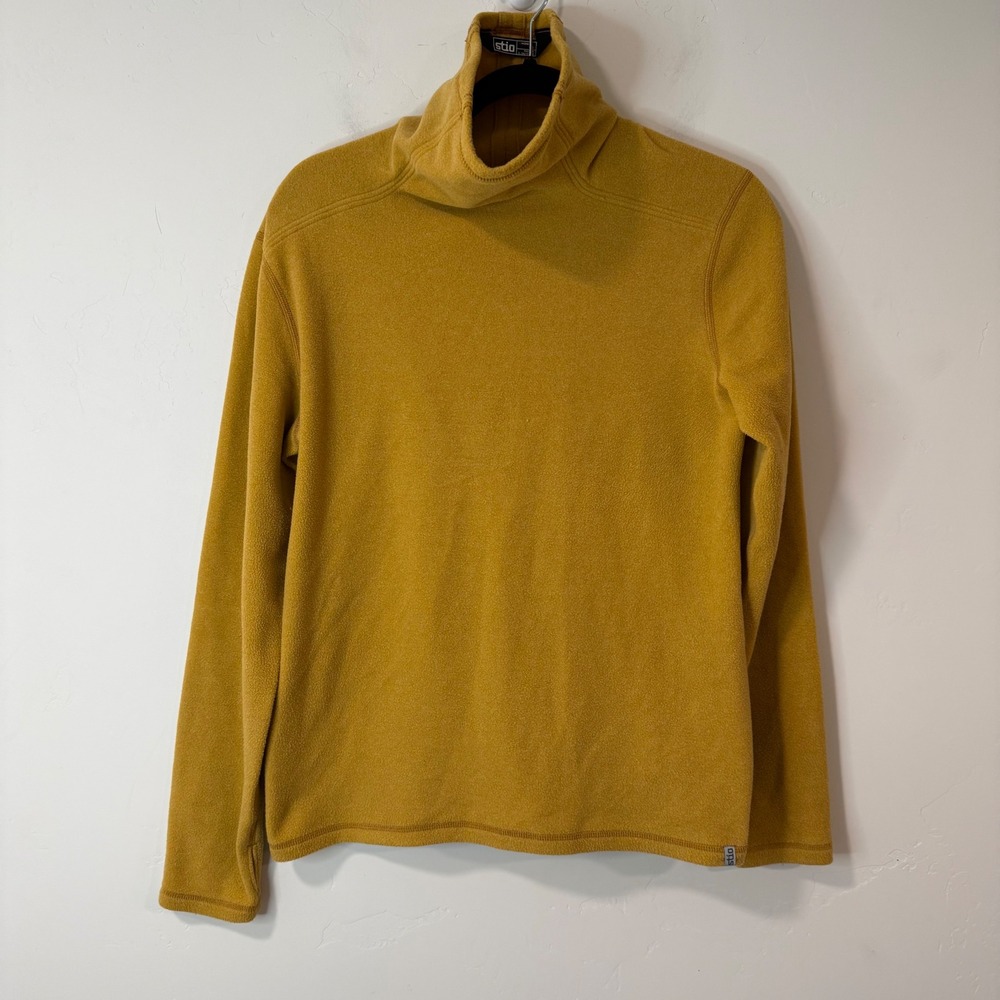 Stio Womens Turpin Fleece Funnel Neck Pullover Medium Yellow Stretch Soft 100053